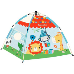 DQB DeQUBE Fisher Price saliekamā bērnu telts XL ar sānu grozu un 20 bumbiņām Izmēri: 64 x 42 x 82 cm (Deqube 920D00175)