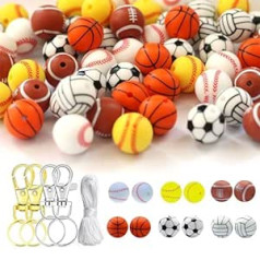 COSSIKA DIY Supplies Silikona krelles Baby Round Star Bead DIY Manekena Clip Ķēdes kulons Videi draudzīgi Bērnu zobi Rotaļlietu Aksesuāri