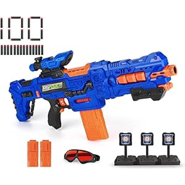 BIGPOWER ELECTRIC BIG507 Dart Blaster Contains 100 Darts and 2 x 12 Clips, A Great Electric Toy for Boys from 8 Years