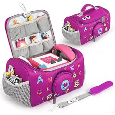 Toniebox soma, uzglabāšanas kaste, soma Toniebox sākuma komplekts toniju figūrai, aksesuāri, aizsargsomu organizators, transportēšanas soma dzirdīgām figūrām ar skaļruņa atvērumu (violeta)