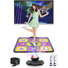 Acelufly Einzelne Tanzmatte für Fernseher mit HD-Kamera, Dual-Spielmatte mit kabellosem Controller, rutschfeste Tanzunterlage für Kinder, Erwachsene, Mädchen und Jungen