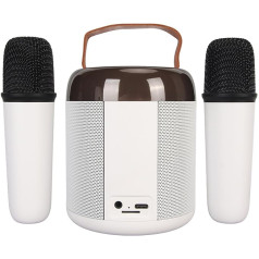 Pārnēsājams karaoke iekārtu komplekts, RGB Bluetooth skaļrunis ar 2 bezvadu mikrofoniem bērniem un pieaugušajiem, atbalsta 512G atmiņu, rokas mikrofons ģimenes svinībām