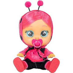 CRY BABIES Dressy Lady the Ladybird - Interactive Play & Functional Doll that Cries Real Tears; with Colourful Hair and Removable Clothing - Gift Doll for Children from 2 Years