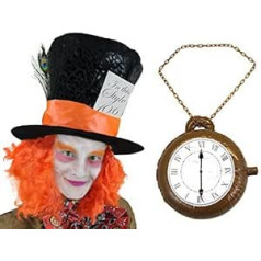 Ilovefancydress Mad Hatter Hat & Jumbo Watch kaklarota stāstu grāmatu nedēļai