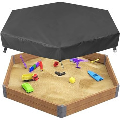 AXPQHL Sandpit Cover, Sandpit Cover, Hexagonal with Drawstring, UV Resistant, Waterproof, Dustproof, Cover, Sandpit Protection, Swimming Pool and Furniture (230 x 200 cm)