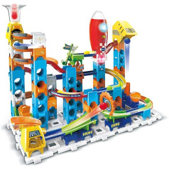 VTech — Marble Rush Electronic Marble Run Rocket Set Electronic M100E Building Game, 79 gabali, 10 bumbiņas, dāvana bērniem no 4 gadiem — saturs franču valodā