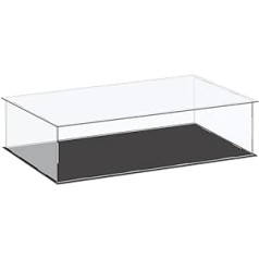 sourcing map Acrylic Display Case, Plastic Box, Cube Storage Box, Transparent, Small, Dustproof, 41 x 21 x 10.5 cm, Collectibles