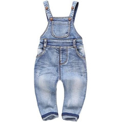 KIDSCOOL SPACE Baby & Little Boys/Girls Checked Lining Denim Dungarees