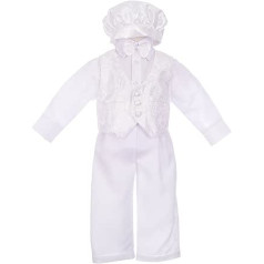 Lito Angels Baby Boys 5-daļīgs kristību uzvalks kristību svētku uzvalks apģērbu komplekts formāls tērps ar cepuri