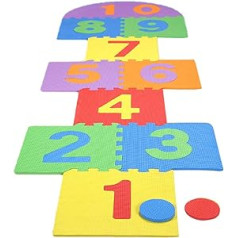 Dan&Dre Hopscotch Rug, Bouncy Game Carpet Bouncing Box, Children's Rug, Kids Soft EVA Foam Locking Tiles Indoor Outdoor Garden Family Game Toy