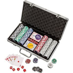 Philos 3757 — Pokerkoffer, Aluminiumkoffer, 300 Casino-Poker chips (11,5g)