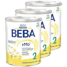 Nestlé BEBA 2 Folgemilch, Folgenahrung nach dem 6. Monat, 3er Pack (3 x 800 g)