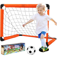 AGRASIV Football Goals for Children Foldable Mini Football Goal Sports Toy Set Small Folding Football Door Play Equipment for Garden Park Beach Indoor and Outdoor Toy Gifts for Children