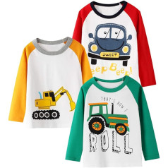 95 iepakojums bērnu zēnu T-krekls Kokvilnas Bērnu Īss Vasaras Forša Auto Karikatūra Bērnu Jauniešu Zēnu Garām Piedurknēm Apģērbu Komplekts Garām Piedurknēm O Kakla T-krekls Gulēšanas apģērbs Apģērbs Džemperis