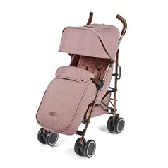 Ickle Bubba Discovery Max SPF 50 Pushchair Rain Cover Seat Cover and Footmuff Cup Holder Dusky Pink on Rose Gold Frame