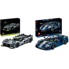 LEGO 42156 Technic Peugeot 9X8 24H Le Mans Hybrid Hypercar & 42154 Technic Ford GT 2022 pieaugušo automašīnu modeļu komplekts