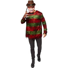 Amscan - Adult Freddy Krüger Costume Top Mask Cimds Serial Killer Killer Halloween