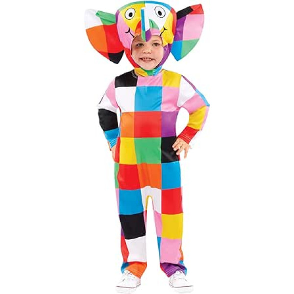 (PKT) (9913342) Child Elmer Jumpsuit Costume (4-6yrs)