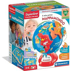 Clementoni - Sapientino-Mein First Interactive Globe (Italian Version), Globe for Children 3 Years - Made in Italy, Multi-Colour, 17730