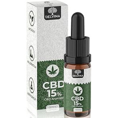 Delvina CBD Oil 15% Full Spectrum Gold - Premium Hemp Oil Drops with 15 Percent Cannabidiol in Hemp Seed Oil - German Quality Brand, Laboratory Tested, Certified - 1500 mg CBD Hemp Extract - 10 ml DELVINA