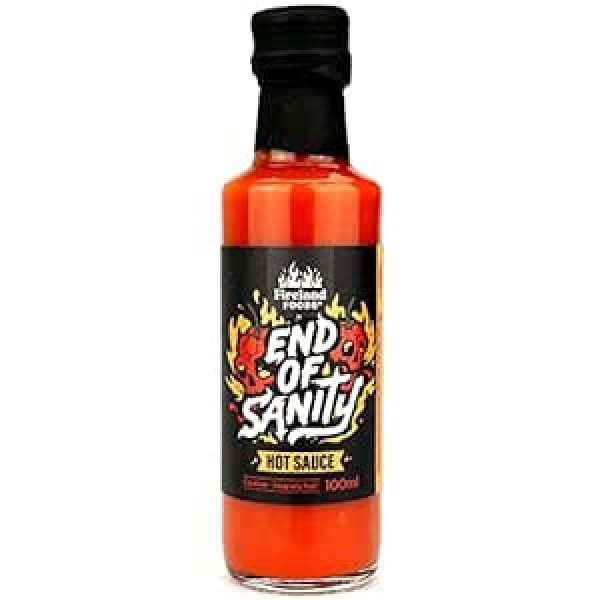 ‎Fireland Foods Fireland Foods - End of Sanity mērce - Chill mērce ar Carolina Reaper čilli - Karstā mērce bez ekstrakta - 100 ml