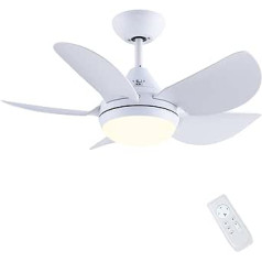 Newday ND-30-1086WT Ceiling Fan with LED Lighting and Remote Control Small