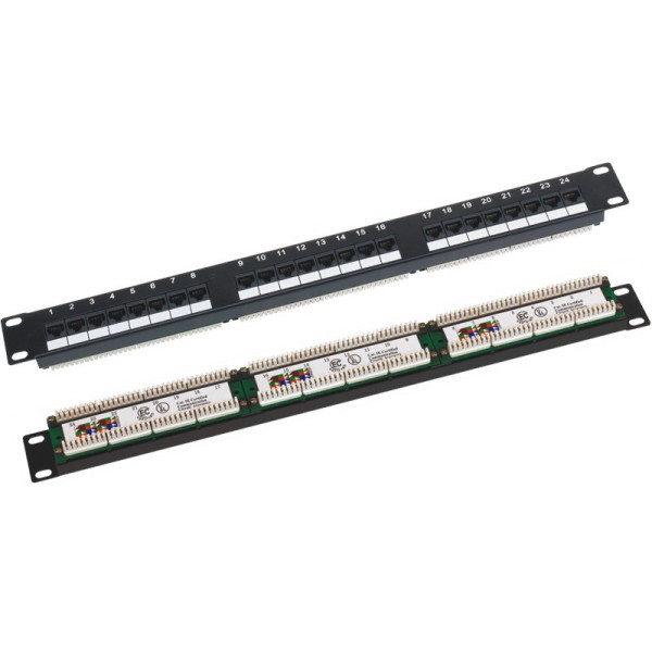 Patchpanel utp cat.6 19 inch 1u 24xrj45 lsa