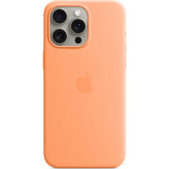 Magsafe silikona maciņš priekš iPhone 15 pro max - apelsīnu sorbets