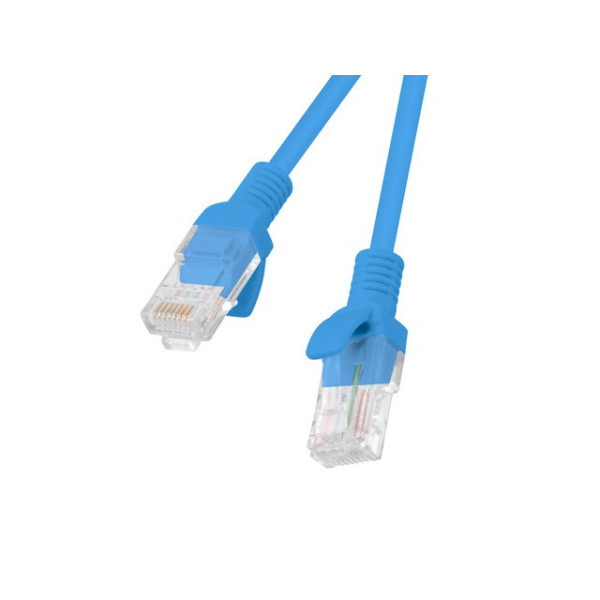 Patchcord kat.5e 0.5m blue fluke nodots lanberg 10-pack