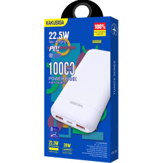 Kaku SIGA KSC-887 barošanas banka 10000mAh | 2 x USB | 22,5W balta