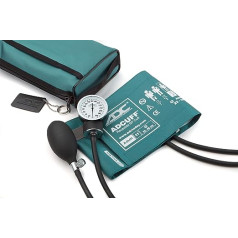 Aneroides ADC Blood Pressure Monitor Prosphyg 768 Professional Pocket with Adcuff Nylon Blood Pressure Cuff and Matching Carry Case, Teal