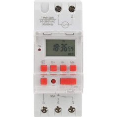 7 dienu digitālais taimeris, programmējams gaismas slēdža taimeris TM919BK 85~265V AC 30A LCD taimera slēdzis Ielu apgaismojuma, neona apgaismojuma vadīšanai