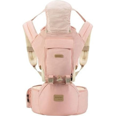 Ergonomic Baby Carrier with Hip Seat, 360° Positions, Soft and Breathable, for All Seasons, for Newborns and Toddlers, Hiking, Shopping, Travel