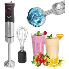 classbach® Hand Blender Set, 2-in-1 Hand Mixer Set Including Whisk + Purée Stick, Mixer, XXL Mixing Stick, Ideal for Smoothies, Cocktail, Baby Porridge & Whipping Cream, Stainless Steel, 1000 Watt,