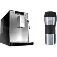 Melitta E 953-102 kafijas automāts Caffeo Solo & Milk ar piena putu sprauslu sudrabains + Melitta 206056 izolēta dzeramā krūze