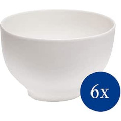 Vivo by Villeroy and Boch Group pamata balto bļodu komplekts, 6, 750 ml, Premium Porcelain, Drošs trauku mazgājamajā mašīnā/mikroviļņu krāsnī, balts