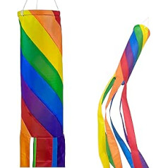 Madrona Brands Spiral Rainbow Windsock, izturīga āra piekarināma 60 collu