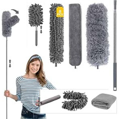 8 gab. Duster Teleskopisks Duster Mazgājams Saliekams Stūra Slota Duster Strausa spalvas Duster Izvelkams Maks. Gara 25-256 cm putekļu birste spraugām segas zirnekļu tīkli mājas izdevums