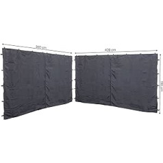 QUICK STAR 2 Side Panels with Zip for Gazebo 3 x 4 m Side Wall Anthracite RAL 7012