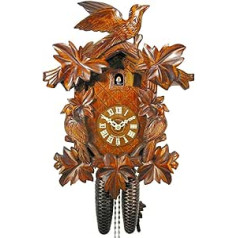 Schwarzwälder Kuckucksuhr/Schwarzwald-Uhr (oriģināls, Zertifiziert), 8-Tage-Werk, mechanisch, 7 Laub, 3 Vogel, Kukusuhr, Kukuksuhr, Kuckuksuhr (schönes Geschenk)