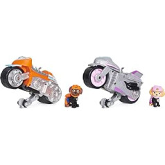 Paw Patrol Moto Pups Zumas motocikls ar rotaļlietu figūru, no 3 gadiem un Moto Pups Skyes motocikls ar rotaļu figūru, transportlīdzeklis ar izvilkšanas un riteņa funkciju, no 3 gadiem, pamata transportlīdzeklis (pamata)