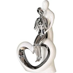 Casablanca 36152 Modern Sculpture Romance Ceramic Balts/Sudrabs Augstums 33,5 cm Platums 19,5 cm