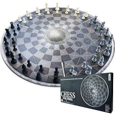 mikamax - chess for three - chess game - diameter 55 cm - black and grey