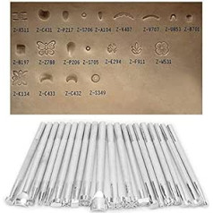 20 Pieces Multi Shape Stamp Leather Set Pattern Metal Stamp Punch Tools for Crafts Leather Crafts