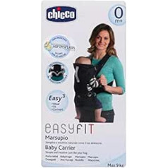 Chicco EasyFit ergonomiskais pārvadātājs zīdaiņiem un maziem bērniem no dzimšanas līdz 9 kg, viegli pārnēsājams zīdaiņu pārvadātājs, zīdaiņu pārvadātājs ar galvas un kakla atbalstu