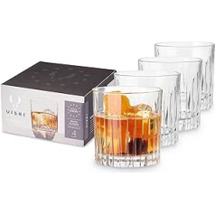 Viski Double Old Fashioned Tumbler, 4 Lowball kokteiļu glāzes, ražotas Itālijā Stikla trauki, komplekts 4, 12 unces