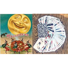 Helovīna spēļu kārtis Pokera kāršu komplekts 54 kartes Visas dažādas vintage Helovīna kārtis Atkārtota izdruka