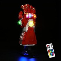 LED apgaismojuma komplekts Lego nano cimdu komplektam savākšanai, RGB tālvadības pults LED apgaismojuma komplekts priekš Lego 76223 Marvel Iron Mans Nano Glove Infinity Glove (nav iekļauts būvblokā)