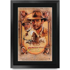 HWC Trading Indiana Jones un pēdējais krusta karš A3 ierāmēts ar parakstiem drukātiem autogrāfiem Attēlu drukāšanas fotoattēla displeja dāvana Harisona Forda filmu faniem