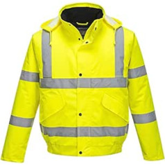 PortWest Bomberjacke mit hoher Sichtbarkeit, Arbeitskleidung, Sicherheitskleidung, Uniform, gut sichtbar, ideāls für Zuhause, Verbesserung der Baustellenarbeit, Heimwerken, Hundespaziergänge, Größe XL